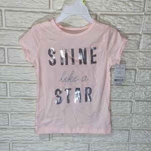 Carters Baby Pastel Pink Shine Like a Star Sequin Short Sleeve Tee NWT